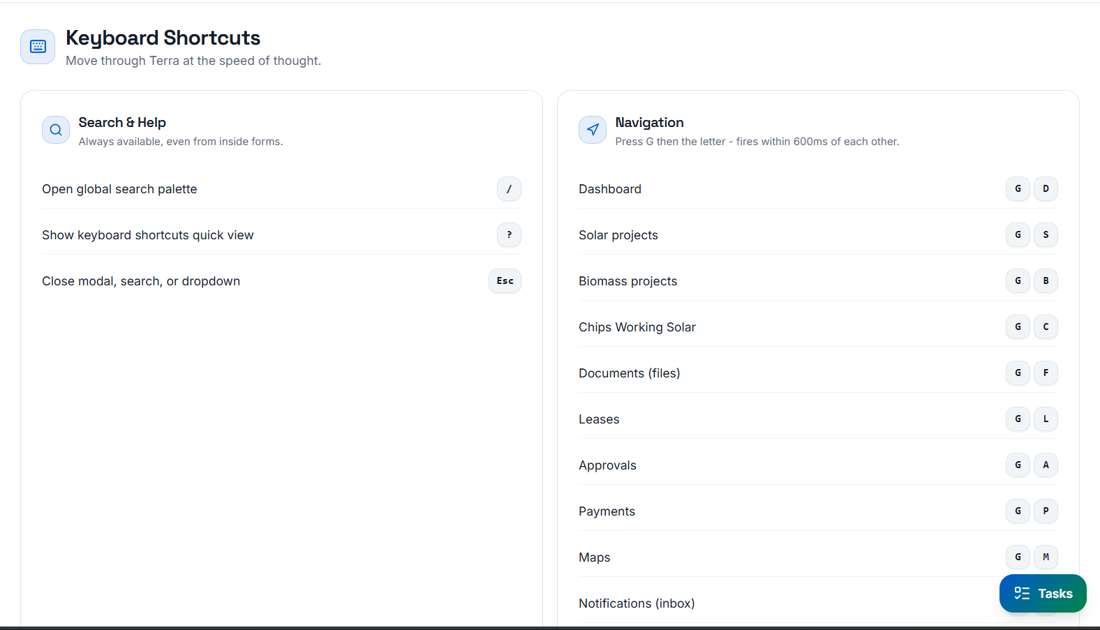 Terra Keyboard Accessibility